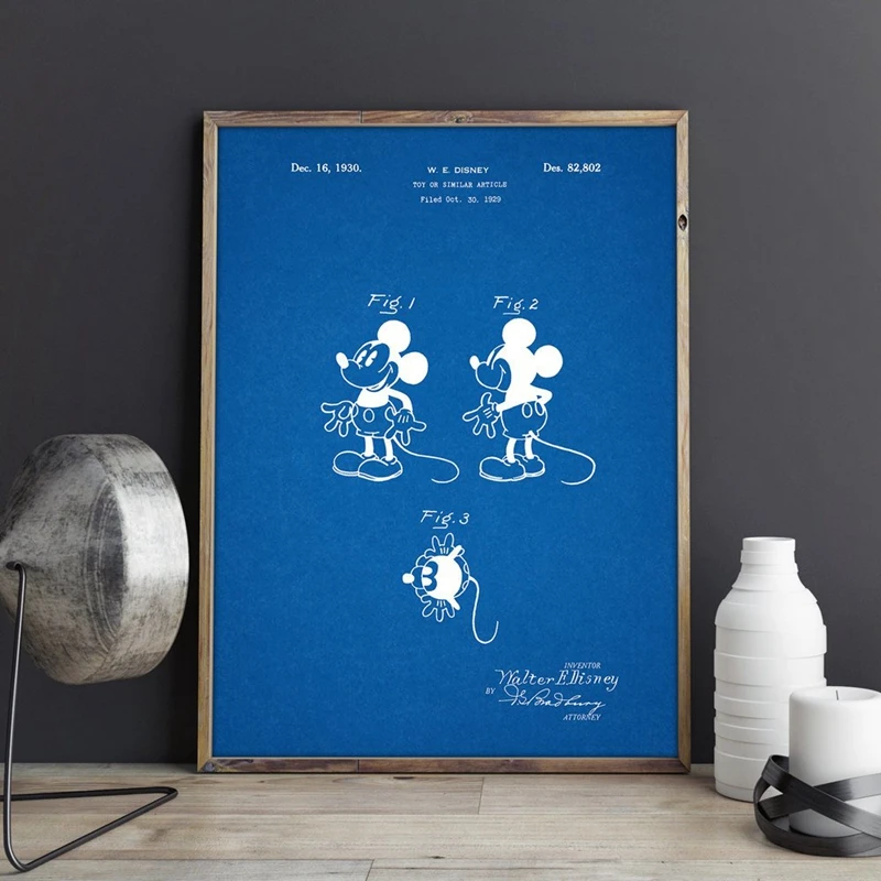 Mouse Patent Poster Nursery Wall Decorations