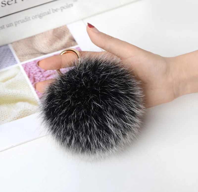 

fashion fox fur ball bag penpant fox hair ball car key