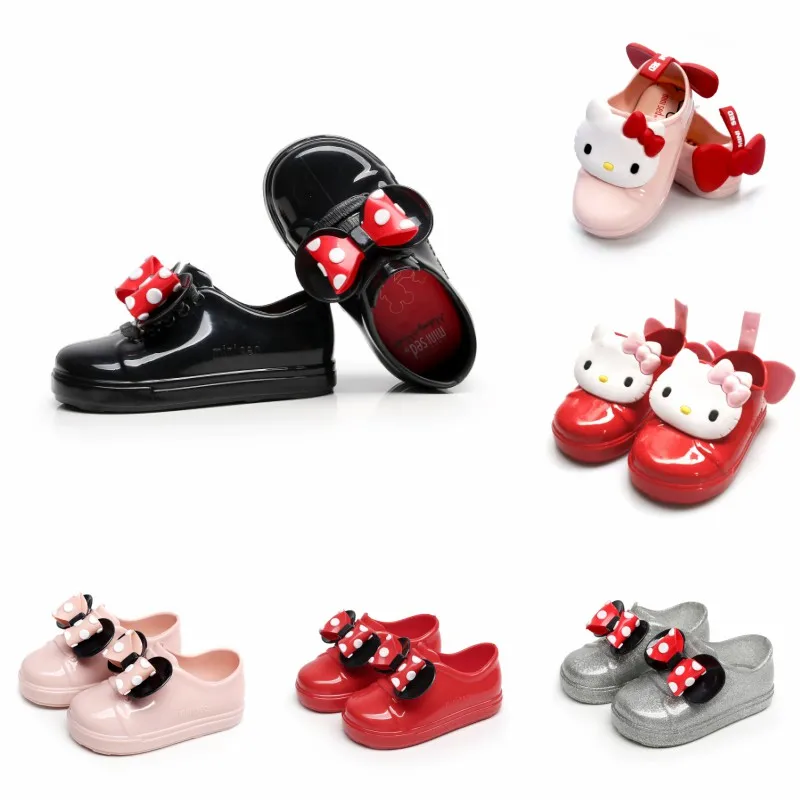 

Baby Shoes 2019 Cat Sports Mini Shoes Wave Point 2 Layer Bow Twins Non-slip Sandals New Winter Girls Jelly Shoes