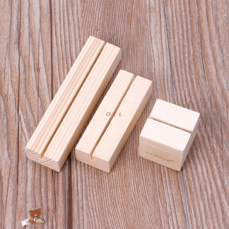 CARRYKT Natural Wood Memo Clips Photo Holder Clamps Stand Card Desktop Message Crafts