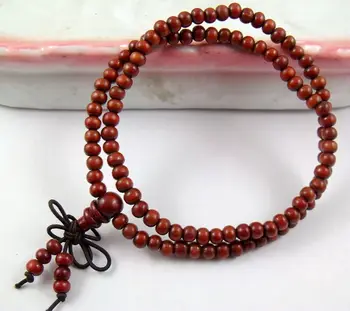 

3mm Tibetan Buddhism 108 Red sandalwood Prayer Bead Mala