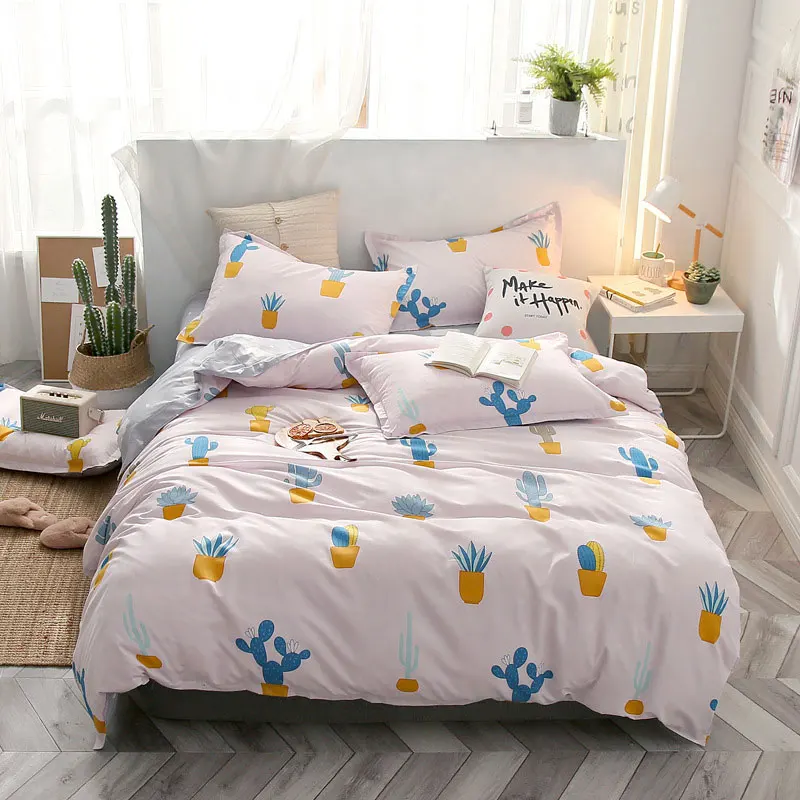 

Pineapple Cactus 4pcs Bed Cover Set Cartoon Duvet Cover Adult Children's Bed Sheets And Pillowcases Comforter Bedding Set 61001