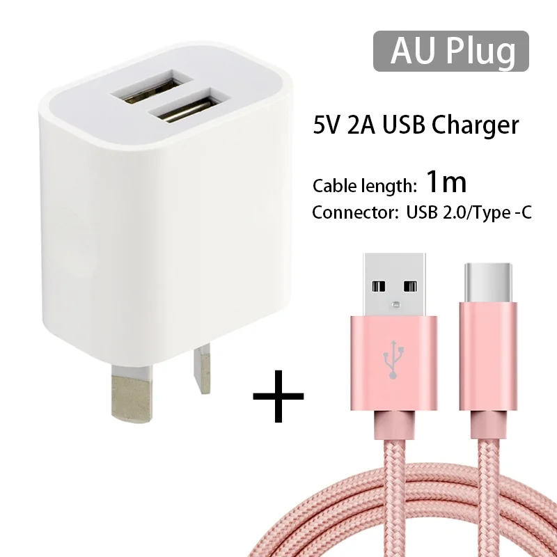 

AU Plug Travel Charger adapter with USB Type-C cable For Huawei P20 P30 nova Mate 20/OPPO R17 Find X/for Xiaomi 8 redmi note7