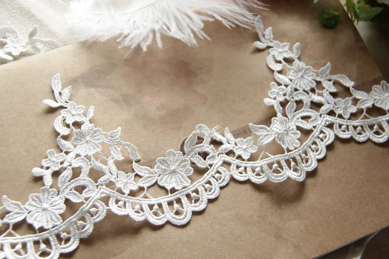 

10yards 9cm Width Water Soluble Embroidered Lace Trim Wedding Decration