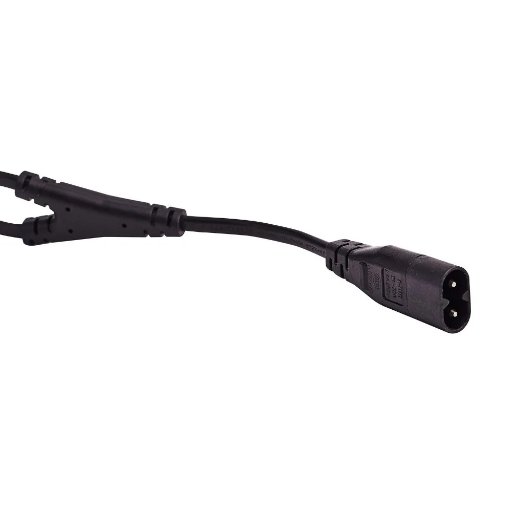 

LBSC IEC320 C8 to 2X C7 Y Split AC Power Cord, IEC Figure 8 Male to 2 Female 1 in 2 Out AC Power Cable, Length=30CM Black