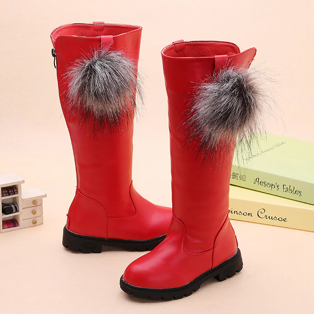 Детская обувь; новые модные зимние мягкие сапоги для малышей; теплые сапоги выше колена из флока для маленьких мальчиков и девочек; нескользящая обувь для снежной погоды