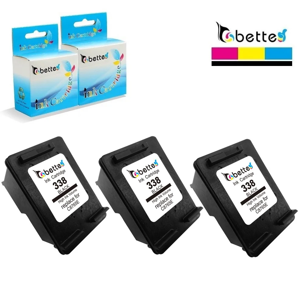 

3PK, BETTE Ink Cartridges Replacement for HP 338 Photosmart C3100 C3110 C3125 C3135 C3175 C3180 C3188 C3190 C3193 C3194 PSC 2355