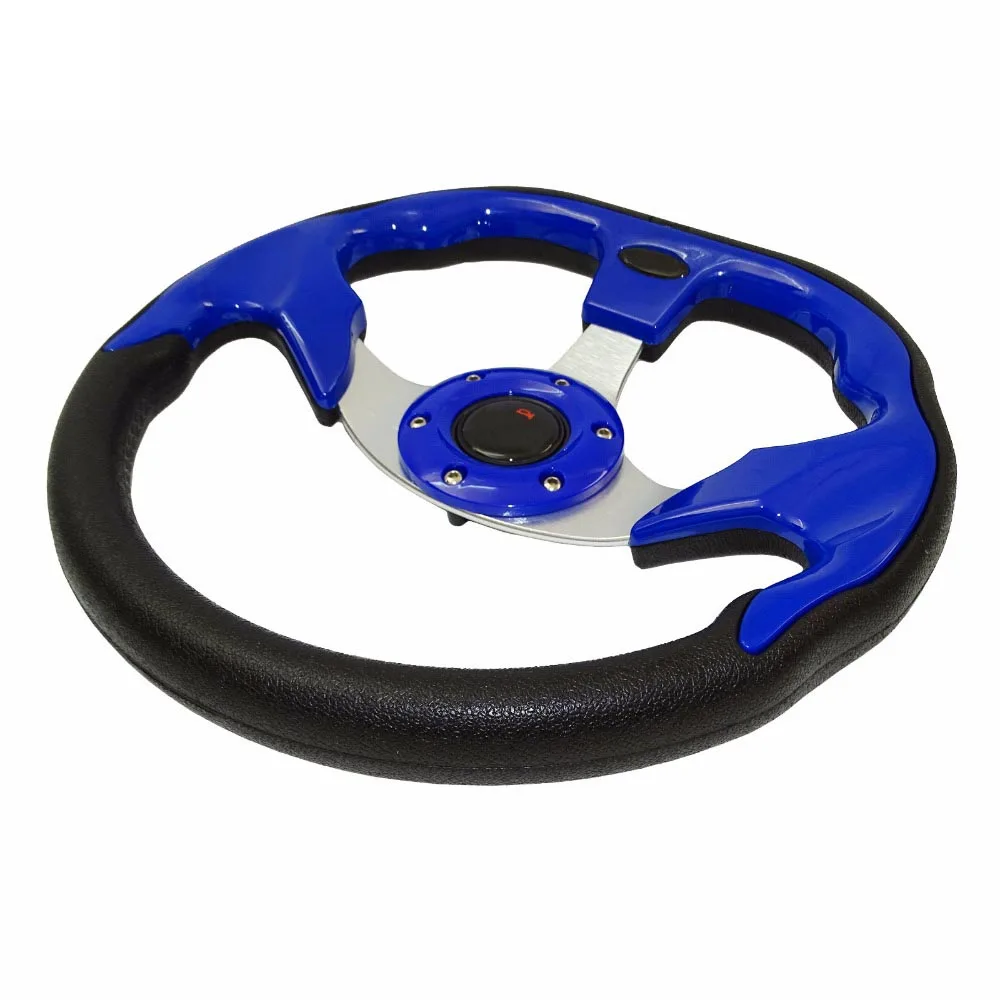 12,5 дюймов 320 мм синий Универсальный из искусственной кожи гоночный JDM Спорт Авто Рулевое колесо с роговыми пуговицами 6-луночное рулевое колесо