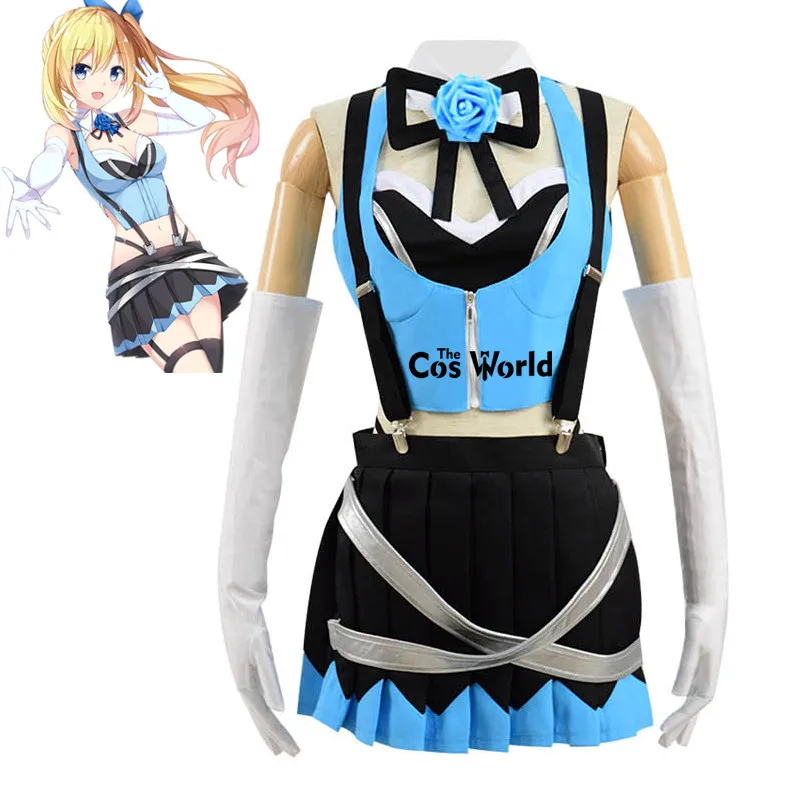 

Youtuber Mirai Akari Tube Tops Dress Uniform Outfit Cosplay Costumes