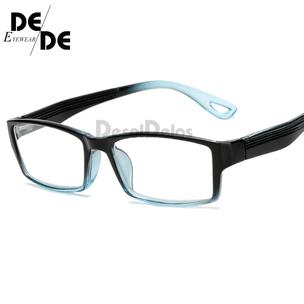Модные небьющиеся очки для чтения для мужчин и женщин, прозрачные очки из смолы, винтажные круглые очки для чтения - Цвет оправы: blue