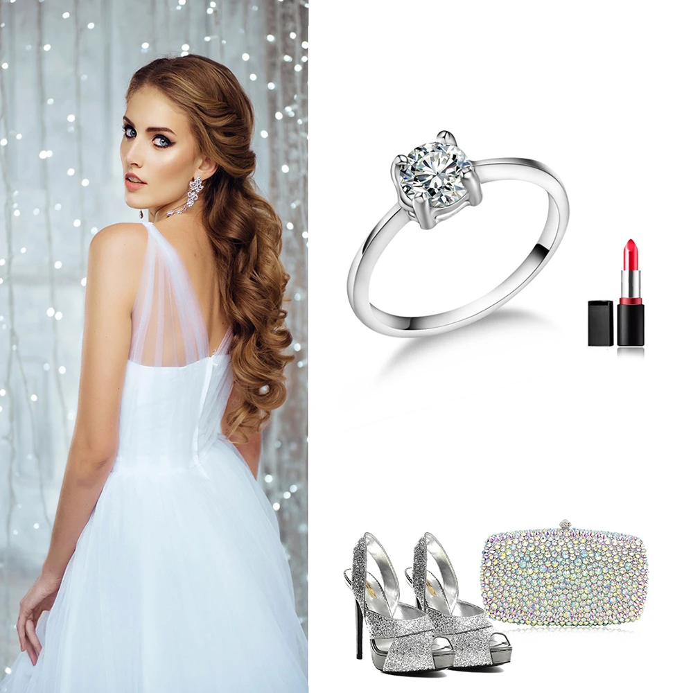 Кольцо с кристаллами, титановое кольцо для свадьбы, помолвки, юбилея, кольцо для женщин, лучший подарок