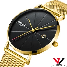 Relogio Feminino De Luxo NIBOSI Watch Women Gold Black Fashion Women Wrist Watches Stainless Steel Watch Reloj Mujer Pulsera    