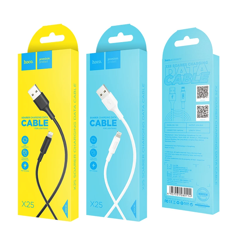 HOCO для Lightning iPhone кабель зарядное устройство Xs Max XR USB кабель 2A Быстрая зарядка для iPhone 8 Plus 7 5 для iPhone кабель