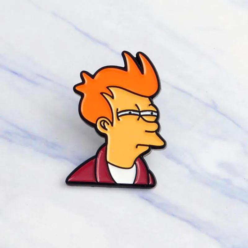 1pchigh качество Philip J. Fry мультфильм ТВ шоу брошь значок жесткая пряжка индивидуальность сшитые мужские и женские декоративные подарки