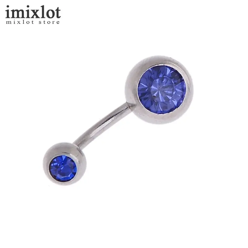 Imixlot 20 шт./лот смешивания Цвет Двойной Кристалл хирургическая Сталь пупка Бар
