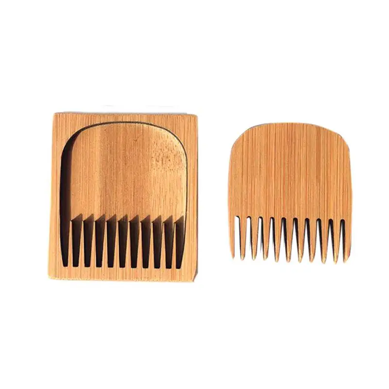 Бамбуковая деревянная коробка гребень портативный карманный борода гребень креативный гребень для волос сглаживание волос Деревянный