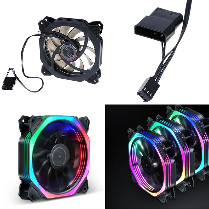 

PC computer silent case fan heatsink Computer cooler cooling fan with LED 120x 120 x 25mm