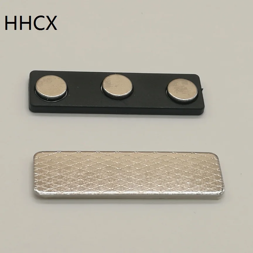 

10sets/lot 45x13 mm magnetic work name badge magnet badge with self - adhesive Strong Disc NdFeB magnet 45*13 mm