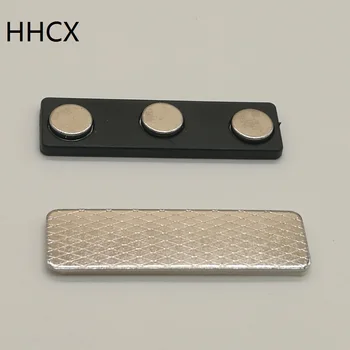 

10sets/lot 45x13 mm magnetic work name badge magnet badge with self - adhesive Strong Disc NdFeB magnet 45*13 mm