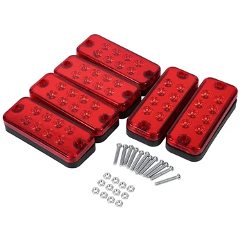 

6 pcs 12V 8 LED Clearance Side Marker Light Indicator Lamp Made of high quality AS shell for Truck Trailer Lorry