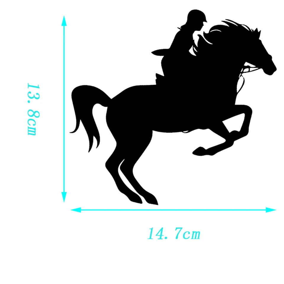 Riding Horse Sport Vinyl Car-Styling Decor Car Sticker Fashion Car Body Window Wall Door Creative Decal Stickers 14.7cm13 (4)_