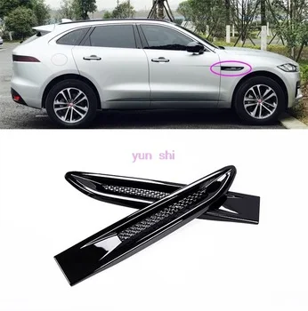 2 Pcs ABS Car Front Fender Decoration Side Air Vent Nozzle Stickers Car-styling Covers For Jaguar F-PACE FP XE XFL XF Acessories