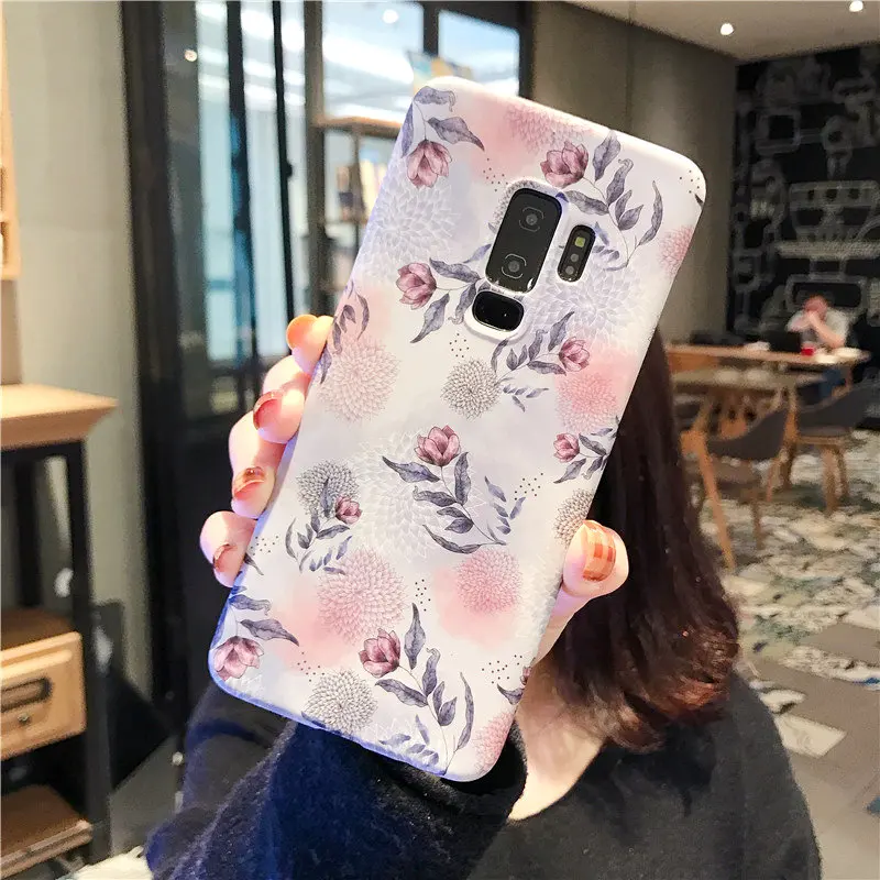 YHBBCASES Ретро Чехлы для Samsung S8 S9 Plus с масляной росписью цветы модный волшебный