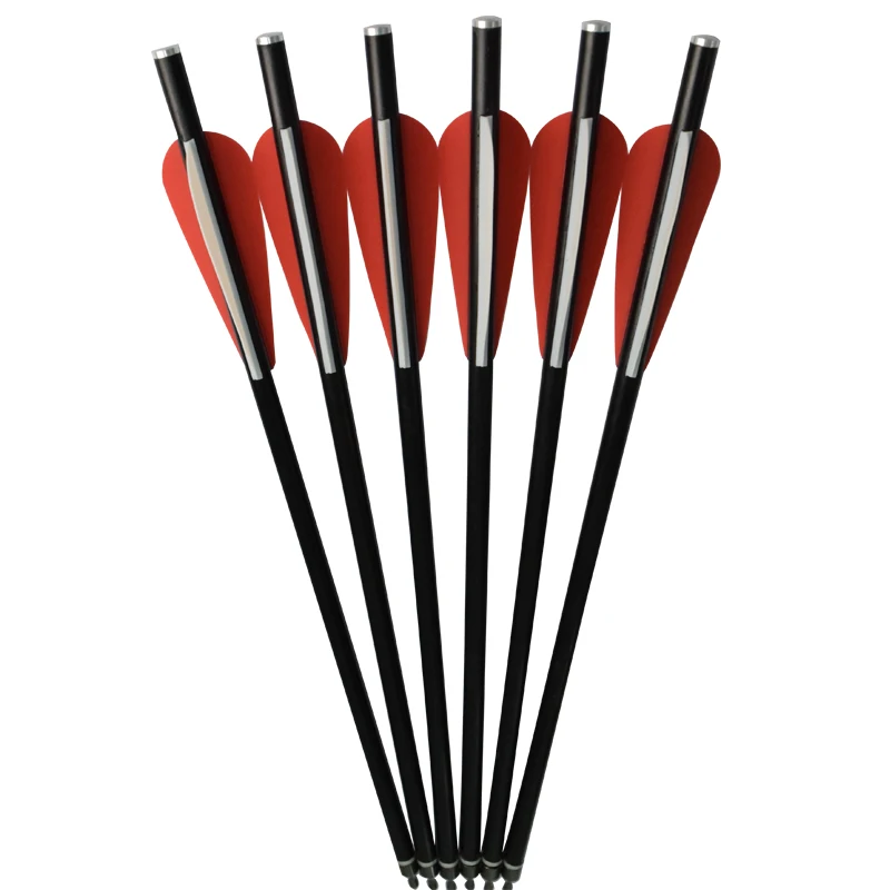 Preise 12 stücke 14 16 18 zoll Armbrust Schrauben Fiberglas Pfeil Austauschbare Bereich Punkt Flache Nocke für Bogenschießen Jagd praxis