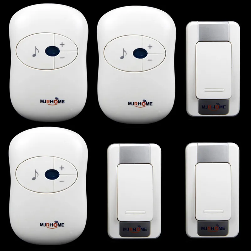 

High Quality  Wireless Doorbell Waterproof DC battery 300m remote control Door Bell 3 transmitter+ 3 receiver