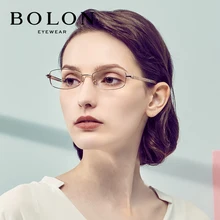 Болон, половинная оправа без оправы, стеклянная оправа для женщин, маленькая близорукая оправа для глаз, овальная близорукость, женские оптические очки, оправа BJ7027