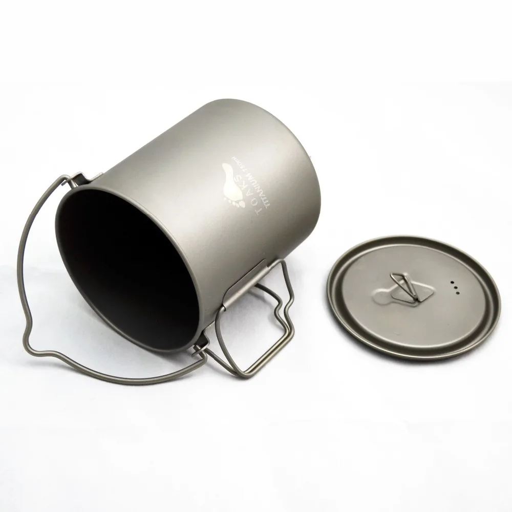 Olla de titanio TOAKS con mango de fianza para acampar al aire libre equipo ligero 750 ml, 1100 ml, 1300 ml, 1600 ml, 2000 ml