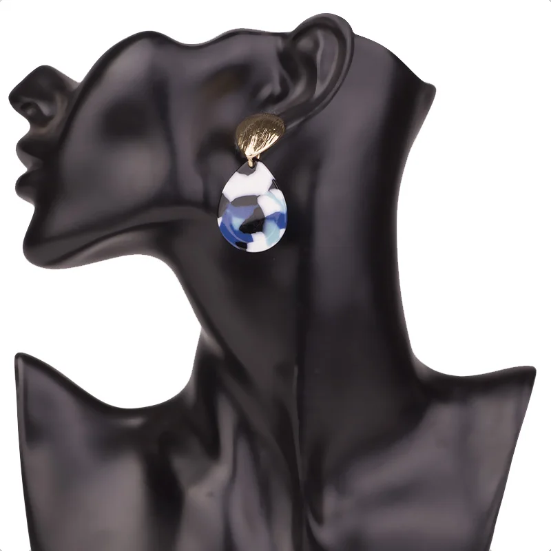 GuanLong Classic Dangle Acetate Resin Earrings for Women Big Geometric Acetic Acid Dangling Acrylic Earring Metal Party Jewelry (3)