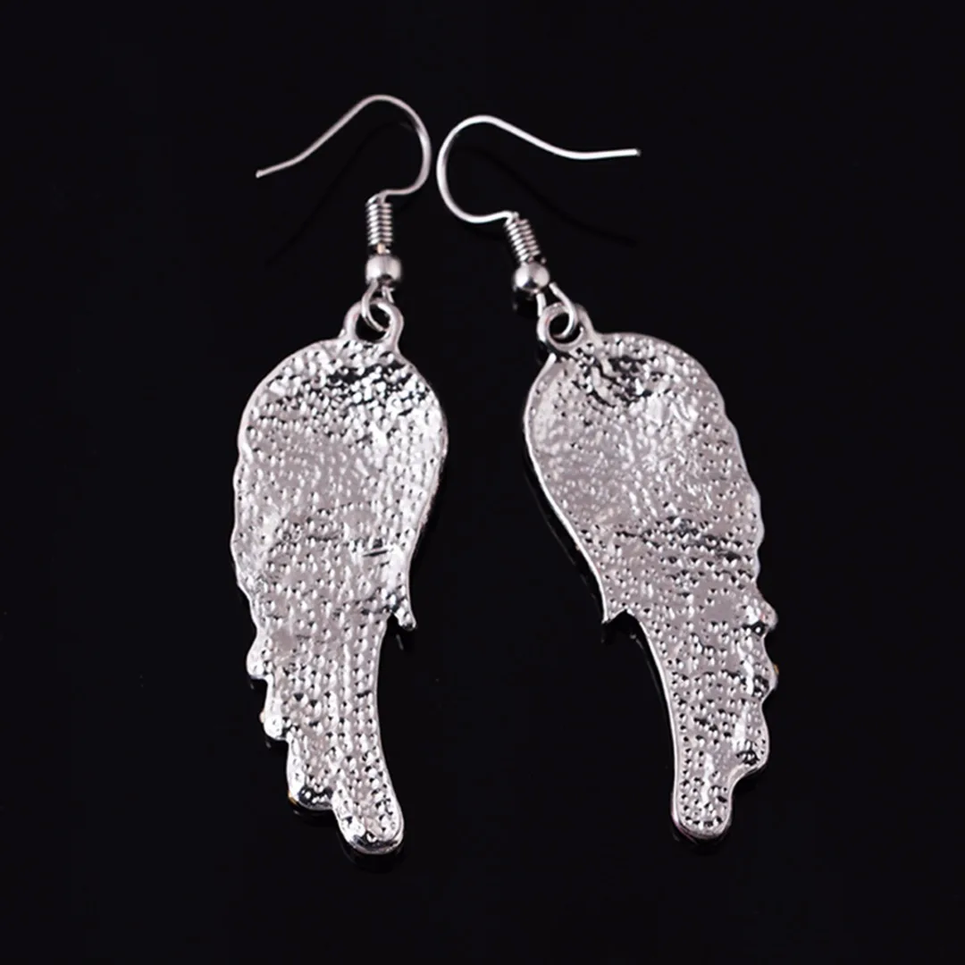3 Colors Angel Wings Feather Dangle Crystal Earring Antique Elegant Women Jewelry