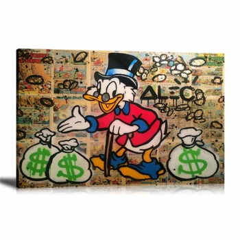 

Alec Monopolys Uncle Scrooge HD Wall Art Canvas Poster Print Canvas Painting Decorative for Office Living Room Home Decor
