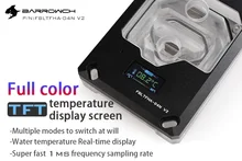 Barrowch FBLTFHA-04N-V2, For RyzenAMD / AM4 / AM3 CPU Water Blocks, Digital Display Temperature computer Block With Controller