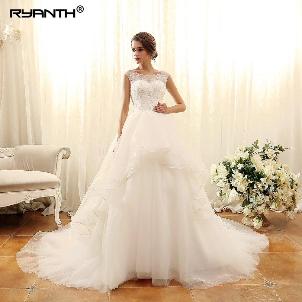 

Robe de mariee 2019 New Arrival Princess Ball Gown 2 en 1 Wedding Dress Removable Train Wedding Gowns Customize Vestido de novia