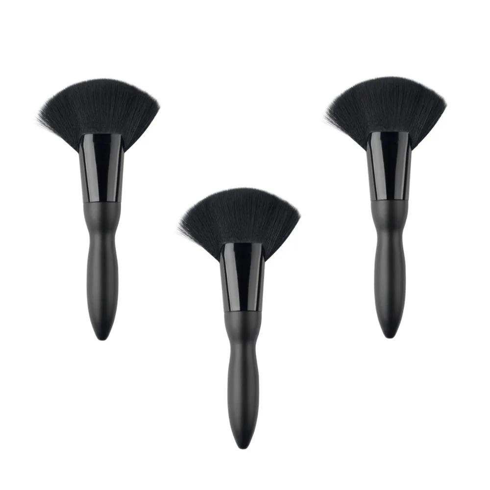 3pcs/lot Big Fan Cosmetics Brushes Black Soft Makeup Large Fan Brush
