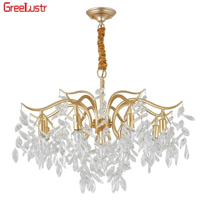 

American Crystal Chandelier Lighting Fixture Luxury Loft Led Chandeliers Pendant Hanging Light for Hotel Restaurant Decor Abjour
