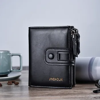 

JINBAOLAI Men Short Wallet Casual Multi-Function Bag Card Package Multi-card Holder Zipper Buckle Wallets 2019 May6 P40