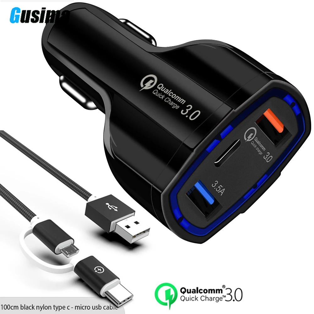

Quick Charge 3.0 Car Charger USB C Power Delivery PD Port 3.5A Port For XIAOMI redmi note 5 for Samsung Galaxy Note8/S9/S8/S8+