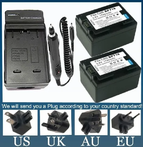 2 Батарея пакет + Зарядное устройство для Canon LEGRIA HF R36, r37, r38, r46, R48, r306, R406 и LEGRIA HF M52, m56, m506, M60 HD видеокамера
