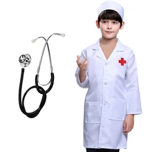 Ролевые игры маленькая медсестры доктор профессиональный костюм для ролевых игр доктор стетоскоп для детей 110 см-длинный рукав доктора