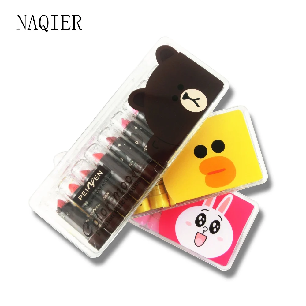 

10 Pcs/Lot mini Size Cute Lipstick Yellow Professional Makeup Lips Lip gloss Kit Lovely Portable New Sale 1(SET)10 Colors