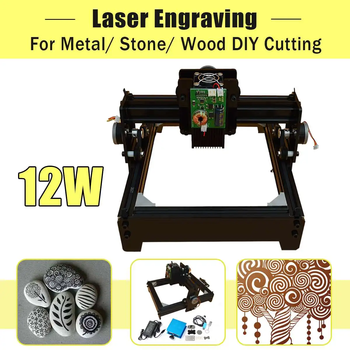 

High-Precision 14*20cm Mini High Power CNC Laser Engraving Machine DC 12V DIY Home Engraver Desktop Wood Router/Cutter/Printer