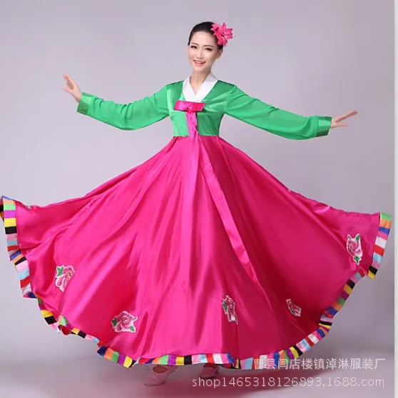 В Новинка 2017 г. корейский взрослых Полный обогнул платье костюмы Южной Кореи традиционные Танцы han2 fu2 женщин меньшинств одежда
