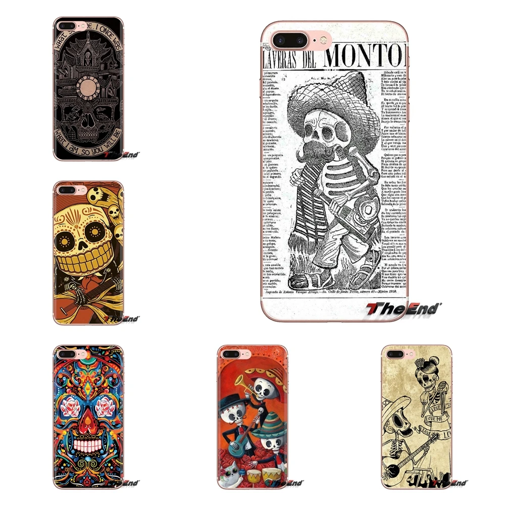 For Huawei Nova 2 3 2i 3i Y6 Y7 Y9 Prime Pro GR3 GR5 2017 2018 2019 Y5II Y6II TPU Transparent Cases Mexican Skeleton Sugar Skull |