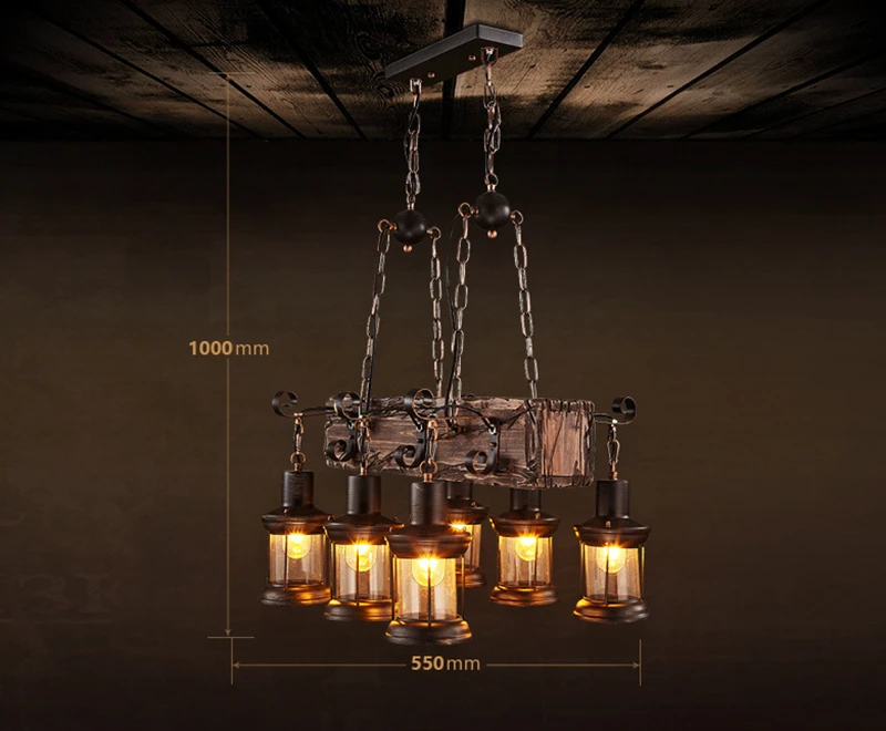 Lustres de Madeira Lâmpadas para Decoração da Casa do Vintage Retro Industrial Maciça Americano Rural Loft Barra Lustre Iluminação 12 Cheap Lustres
