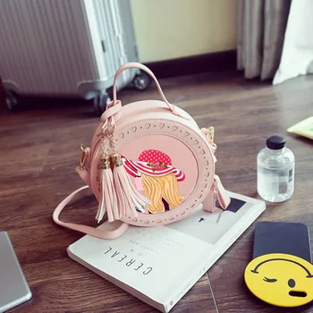 

by dhl or ems 20pcs Round Women Tassel Bag Woven Crossbody Bags Womens Shoulder Bag Ladies Cute Knitting Circular Bags