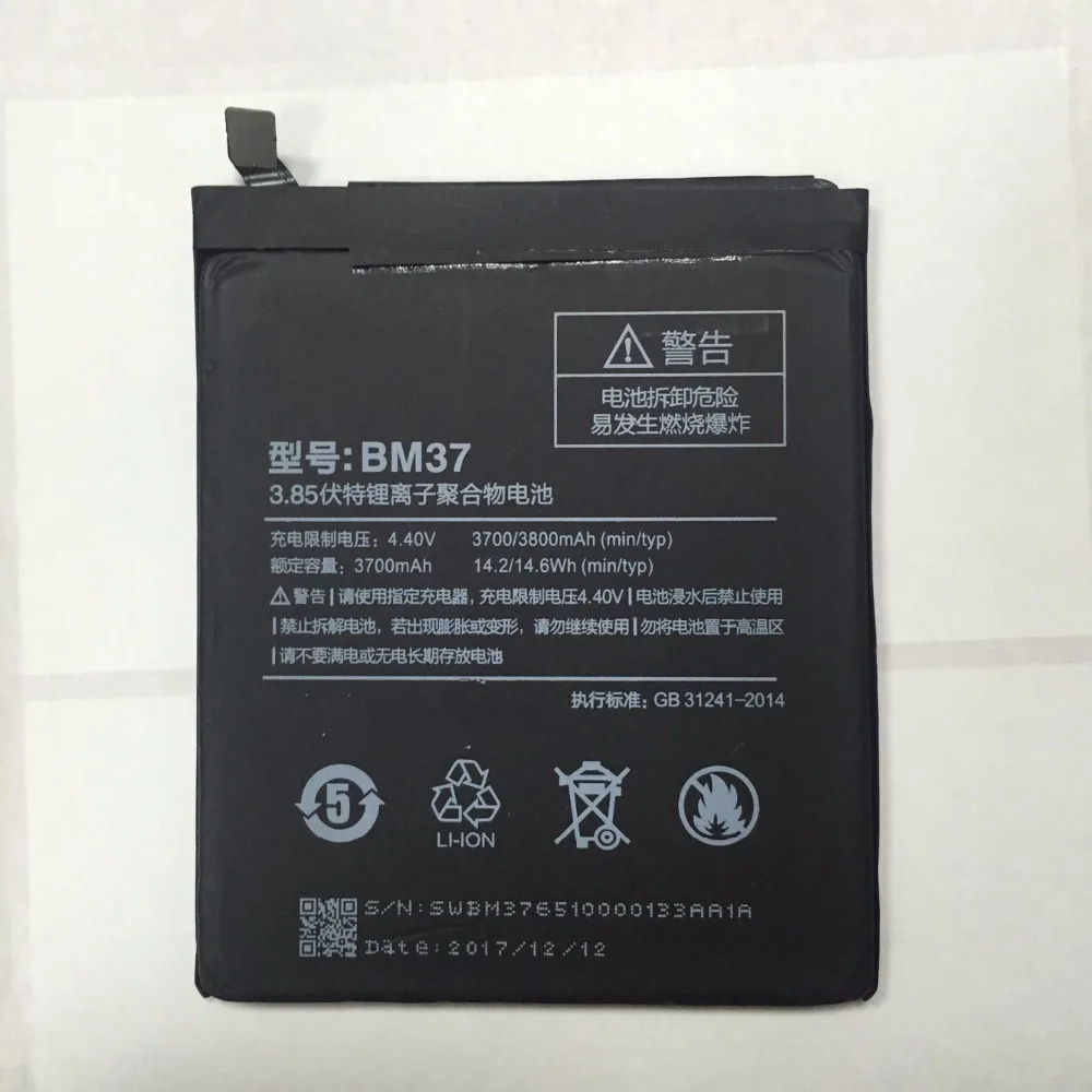 New High quality BM37 Real 3800mAh Battery For Xiaomi Mi 5S plus Mi5s mobile phone battery | Мобильные телефоны и