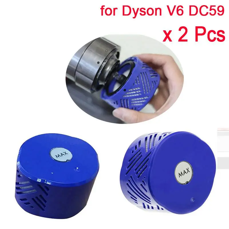 2 шт. подходит для пылесоса Dyson V6 DC59, Hepa фильтр, Post Motor фильтр в сборе сменные фильтры